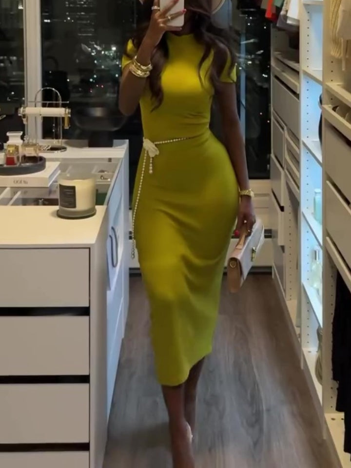 Stretch-knit Midi Dress