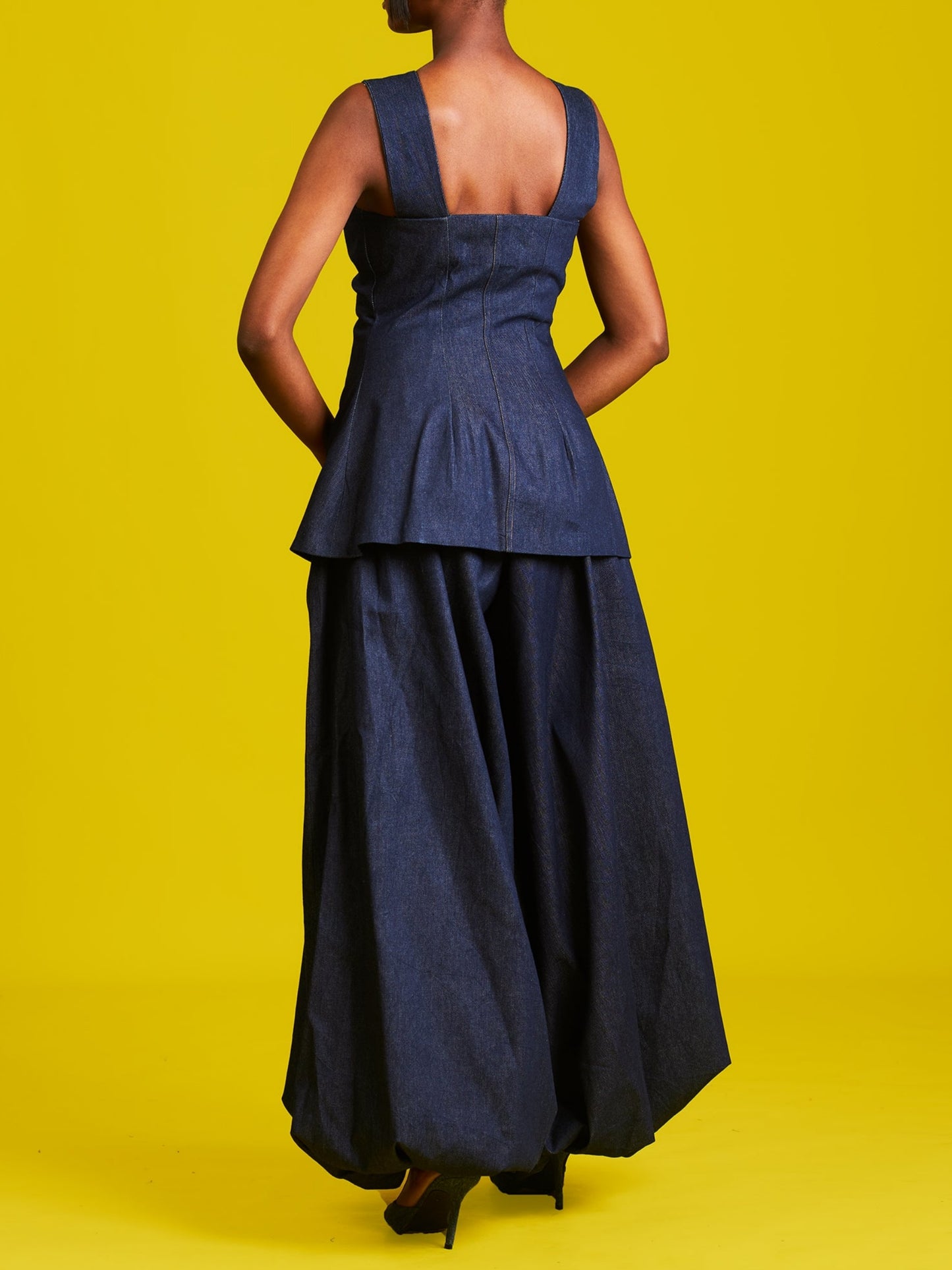 Sleeveless Vest Wide Leg Jeans Denim Set