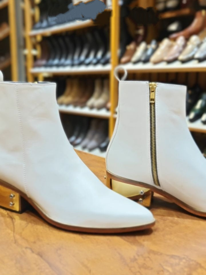 Men's Ultra Luxury White Leather Boots