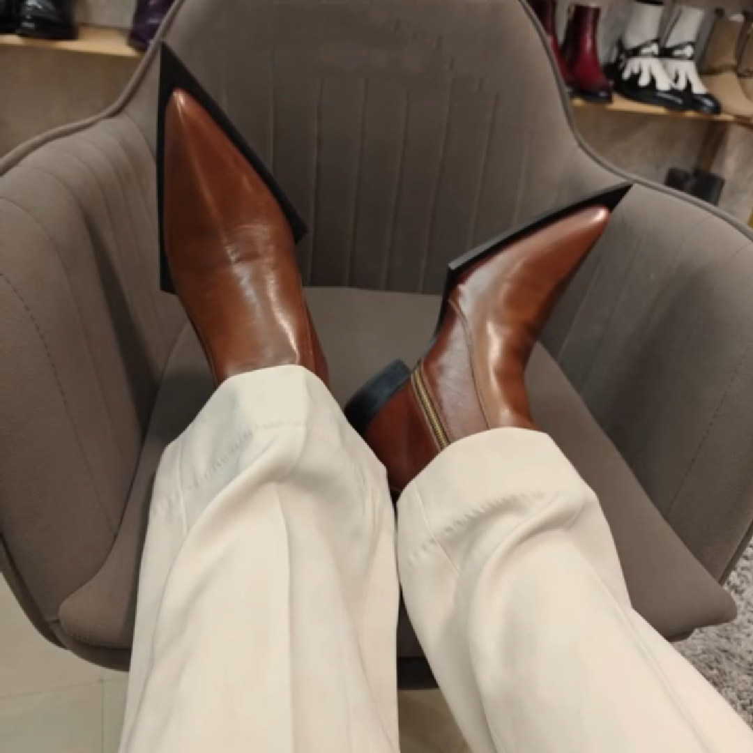 Men's Dark Brown Pointed Boots