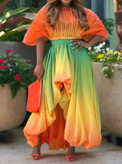 Fab Sunset 2pc Skirt Set