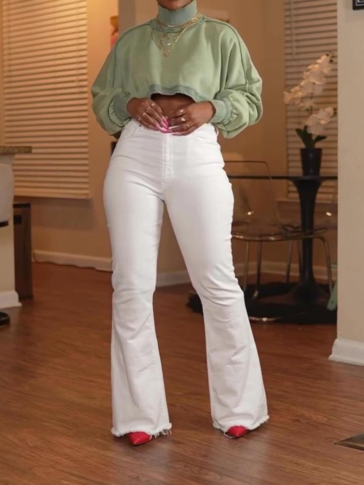 Turtleneck Cropped Sweatshirt