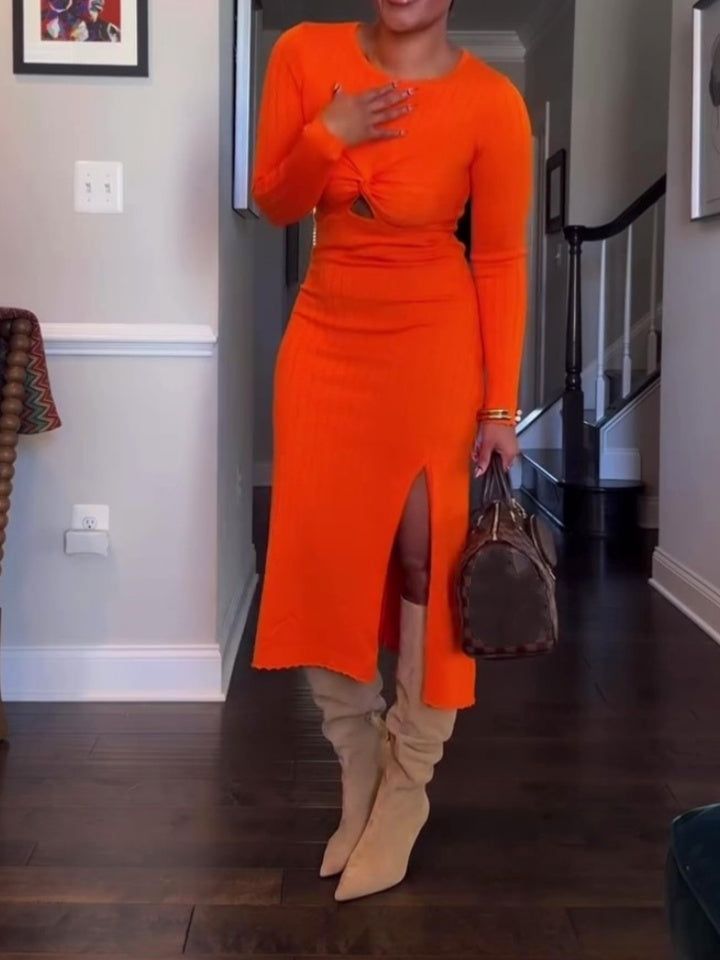 Orange Knit Dress