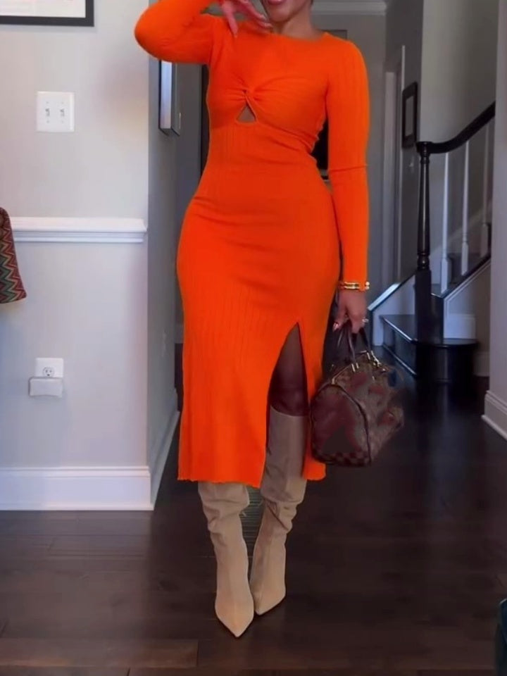 Orange Knit Dress