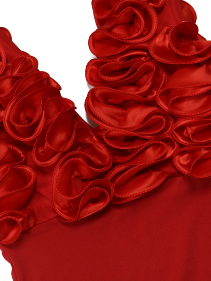 Sleeveless Ruffled Backless Irregular Sexy Dress