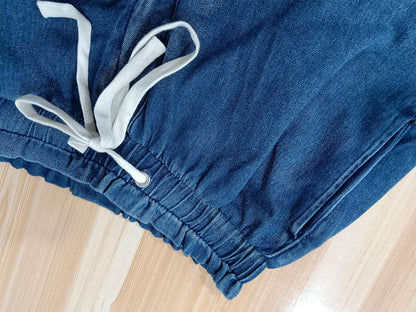 Elasticated Waist Drawstring Tie Drawstring Straight Leg Jeans