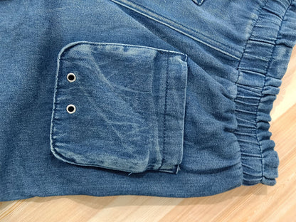 Elasticated Waist Drawstring Tie Drawstring Straight Leg Jeans