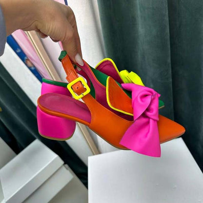 Bow-Heel Point-Heel Pumps