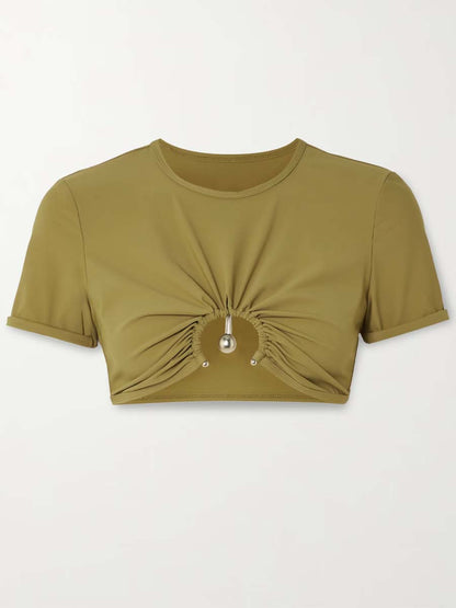 Embellished Ruched Two Pieces Dress