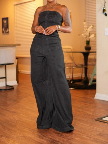 Bustier Top Wide Leg Jumpsuit