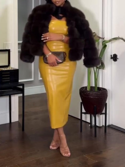 PU Sexy Sheath Maxi Dress