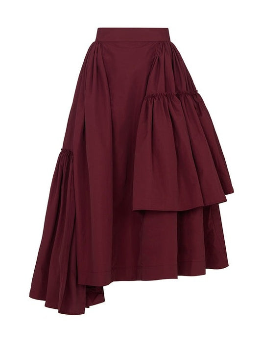 Drawstring Splicing Irregular Half-body Skirt