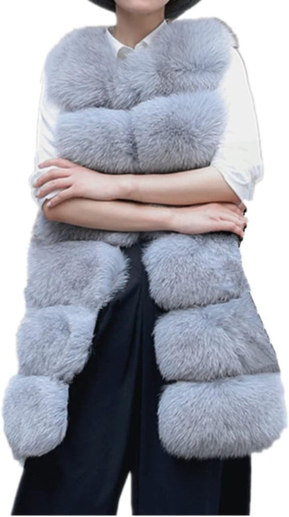 Women's Sleeveless Faux Fur Vest Outwear