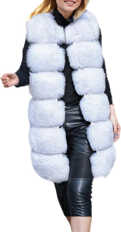 Women's Sleeveless Faux Fur Vest Outwear