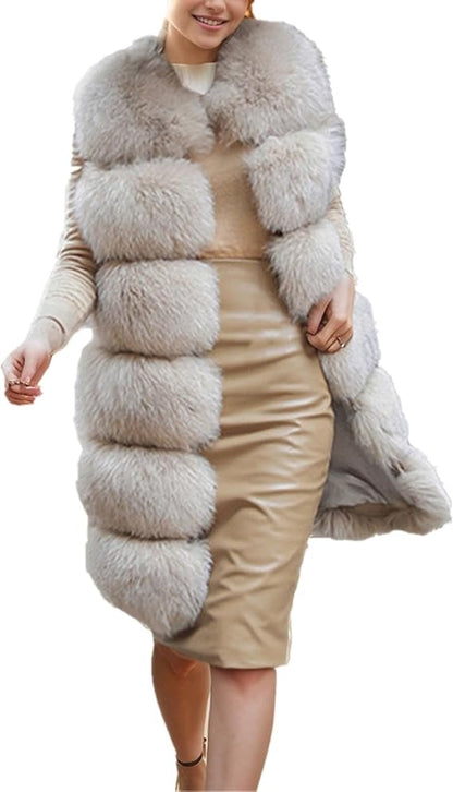 Women's Sleeveless Faux Fur Vest Outwear