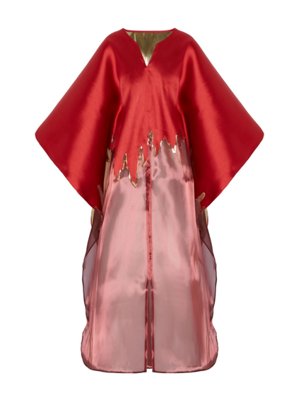 V-Neck Elegant Wide Sleeve Maxi Dress