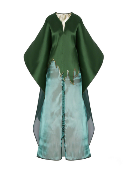 V-Neck Elegant Wide Sleeve Maxi Dress