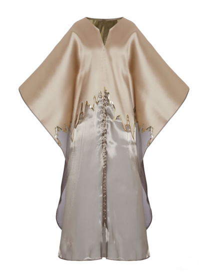 V-Neck Elegant Wide Sleeve Maxi Dress