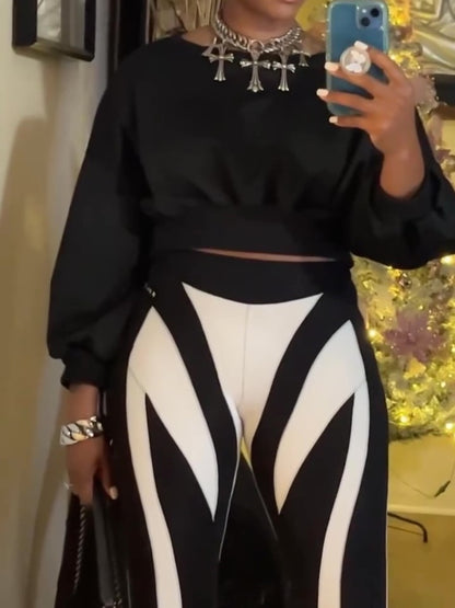 Crew Neck Sweatshirt Leggings 2pc Set