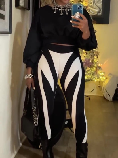 Crew Neck Sweatshirt Leggings 2pc Set