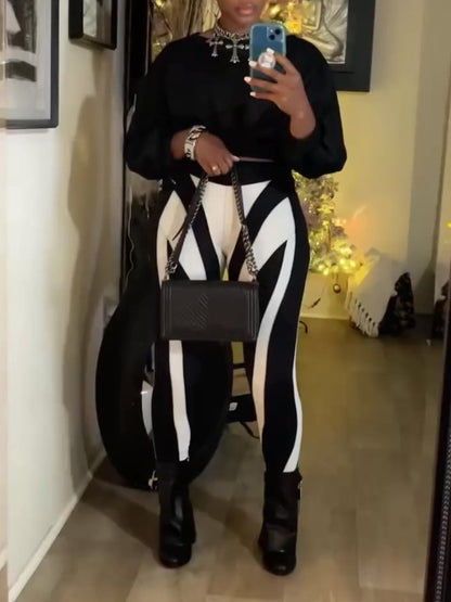 Crew Neck Sweatshirt Leggings 2pc Set