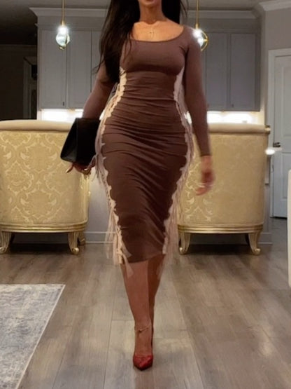 Fringed Tie-dye Print Maxi Dress