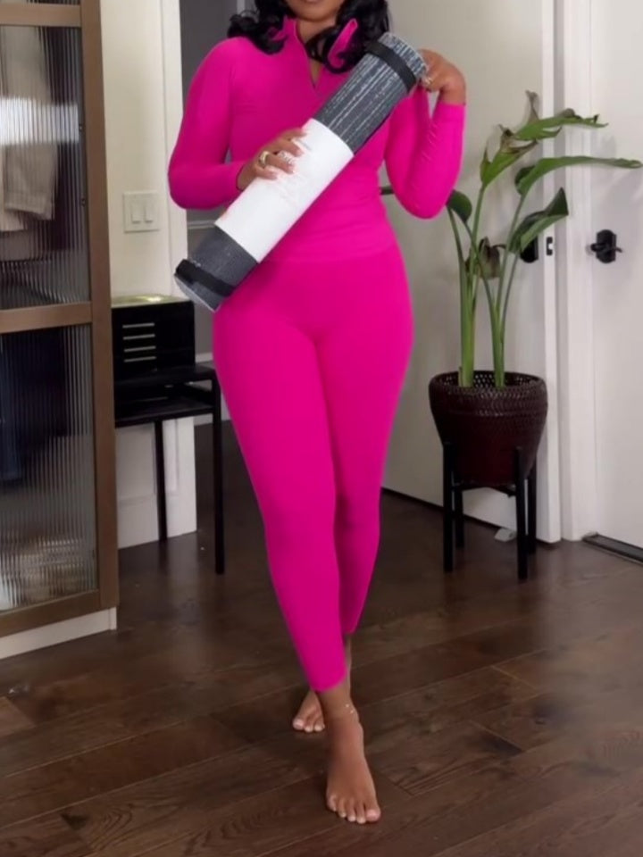 Half Zip Yoga Exercise Set