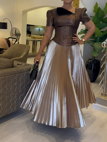 Stunning Pleated Dress Fashion Set