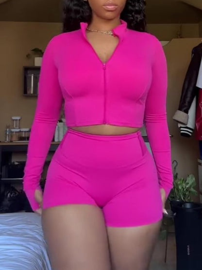 Long-sleeved Shorts Casual Sports Suit