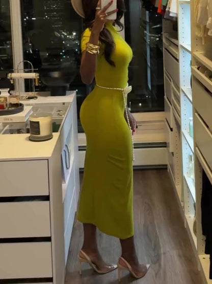 Stretch-knit Midi Dress