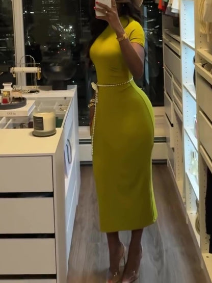 Stretch-knit Midi Dress