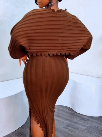 Ribbed Knit Dress Set