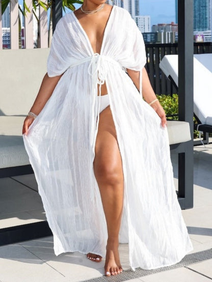 Solid Colour Beach Cover Up Maxi Dress