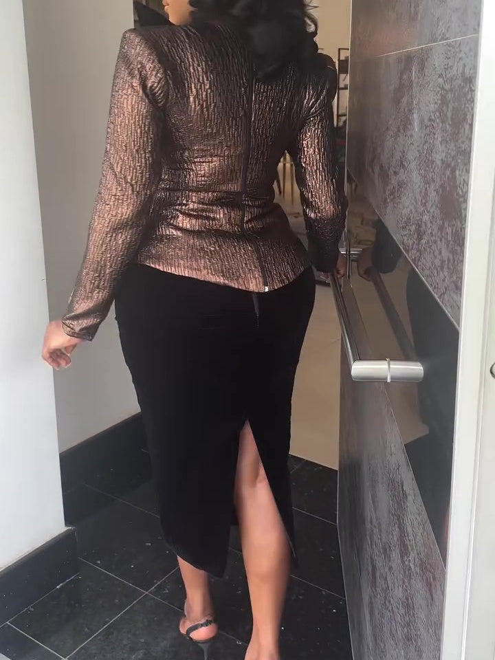 Elegant Velvet Two-piece Dress