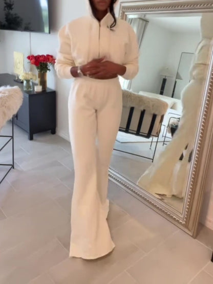 Cargo Cropped Zip-Up Hoodie Set