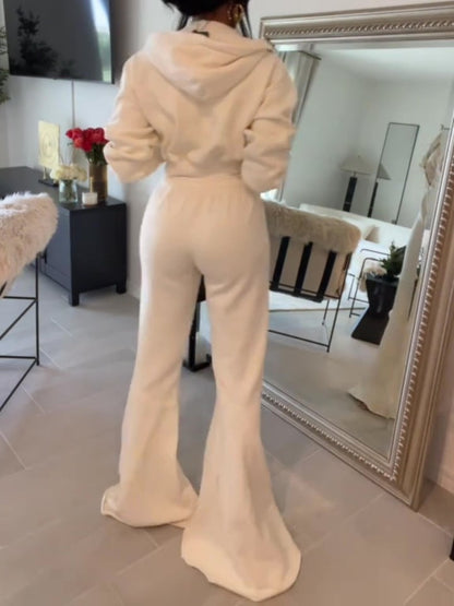 Cargo Cropped Zip-Up Hoodie Set