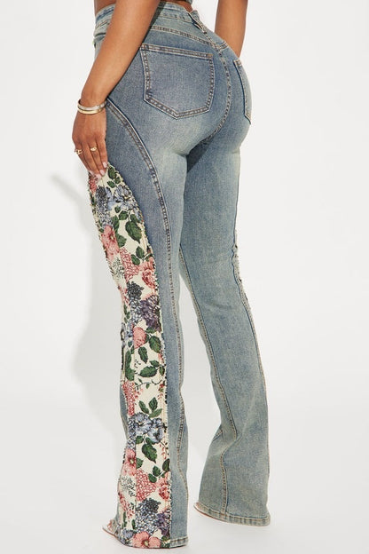 Floral Denim Bootcut Jeans Set