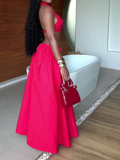 Halter Top And Maxi Skirt Set