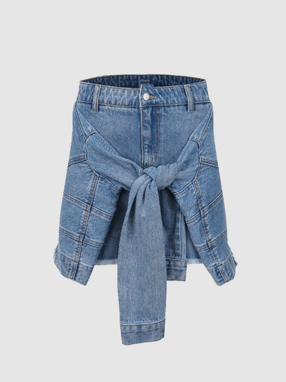 Mini A-Line Denim Skirt