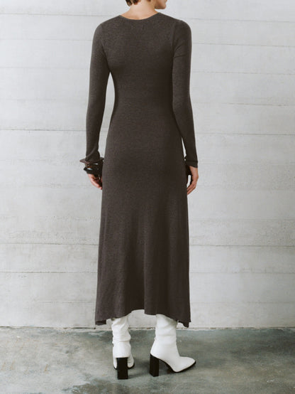 Tie-Front Knitted Dress
