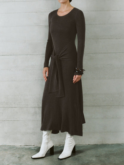 Tie-Front Knitted Dress