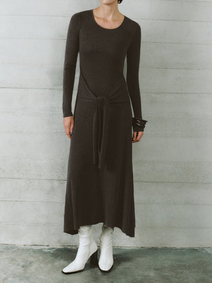 Tie-Front Knitted Dress