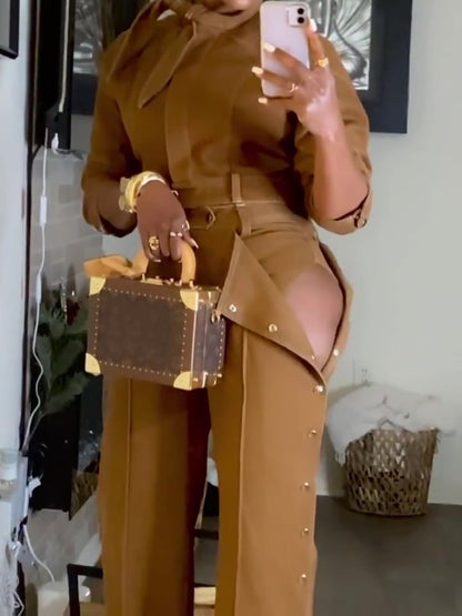 SS25 Fashion Jacket Coat Trouser Set