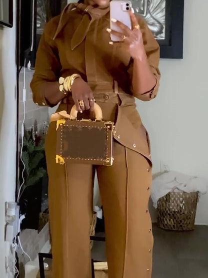 SS25 Fashion Jacket Coat Trouser Set