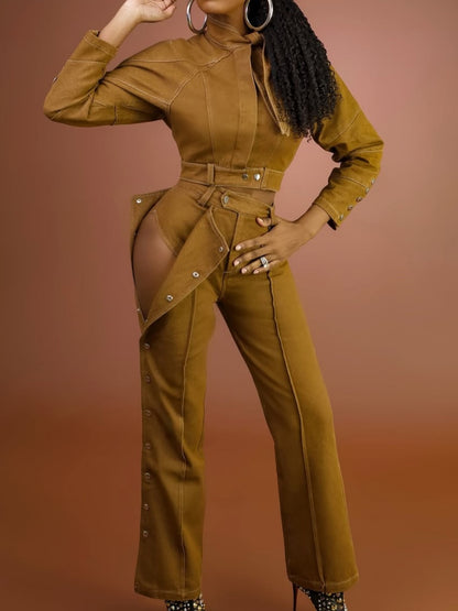 SS25 Fashion Jacket Coat Trouser Set