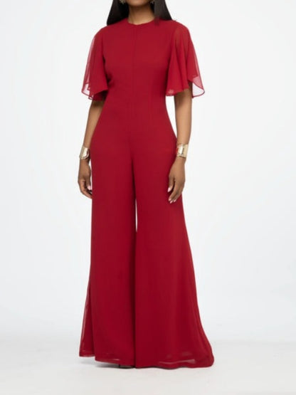 Bell Sleeve Open Back Jumpsuit