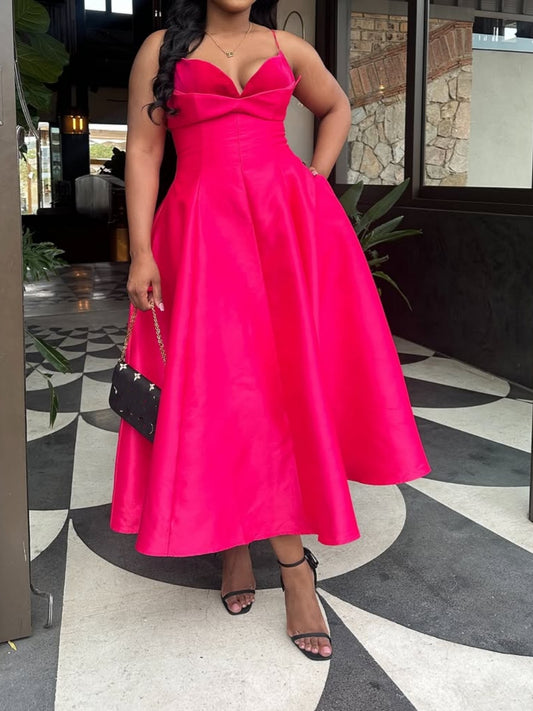 Sexy High Waist A-Line Halter Gown Dress