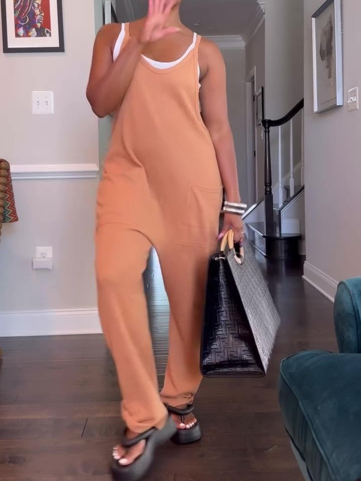 Zip Pocket Cami Jumpsuit