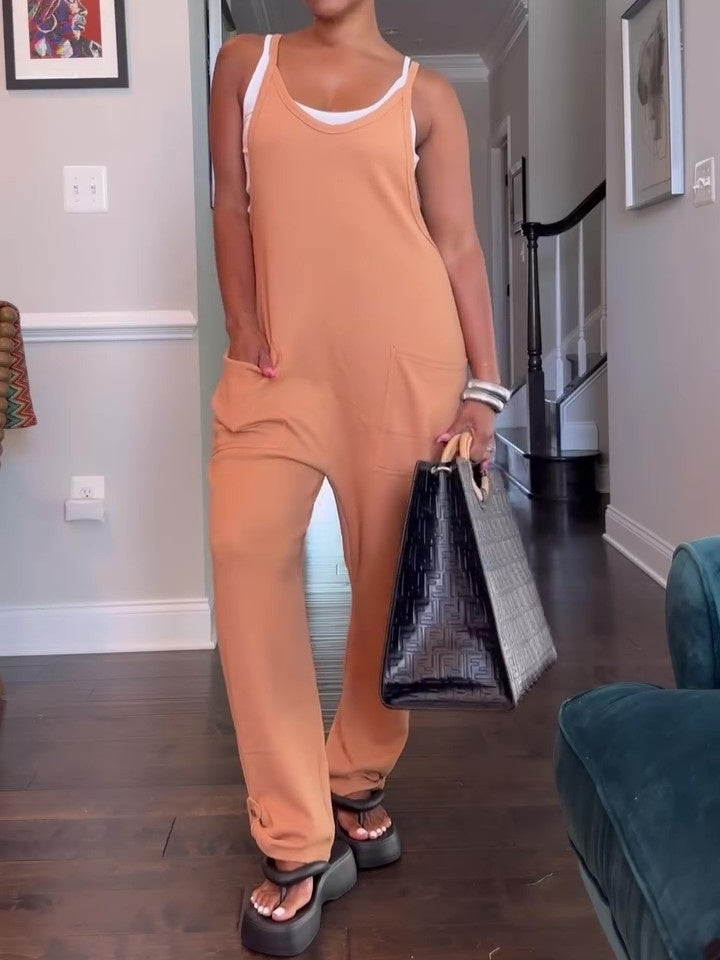 Zip Pocket Cami Jumpsuit