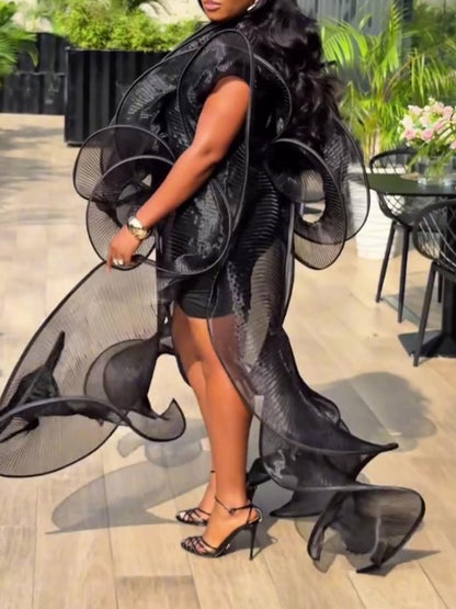 Abstract Pleated Dress